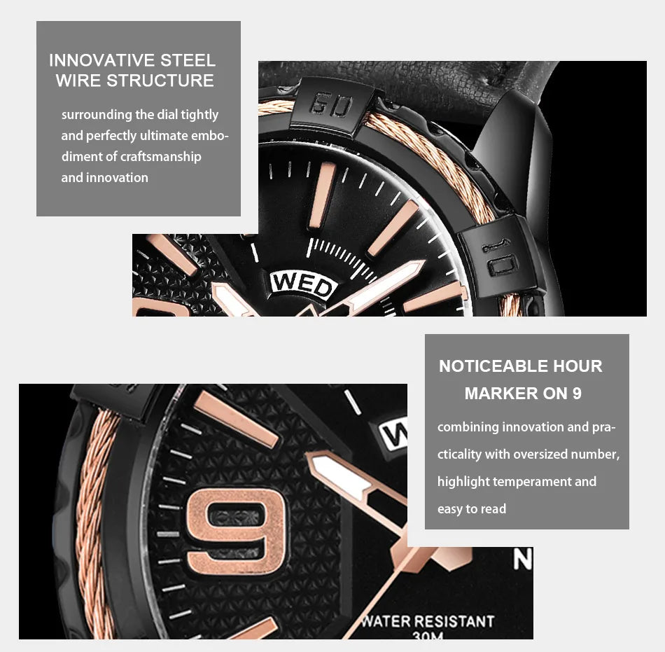New NAVIFORCE Luxury Brand Men Fashion Watches Men's Waterproof Quartz Watch Male Clock With Box Set For Sale Relogio Masculino