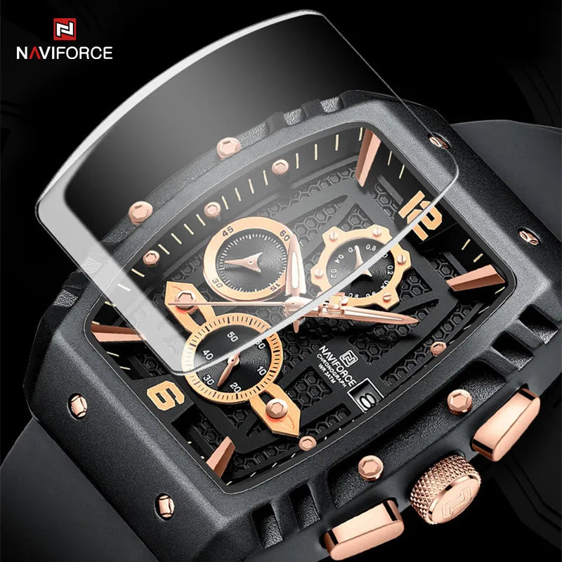 NAVIFORCE Brand New Design Men's Watches Silicone Band Military Quartz Wristwatches Fashion Waterproof Clock Relogio Masculino
