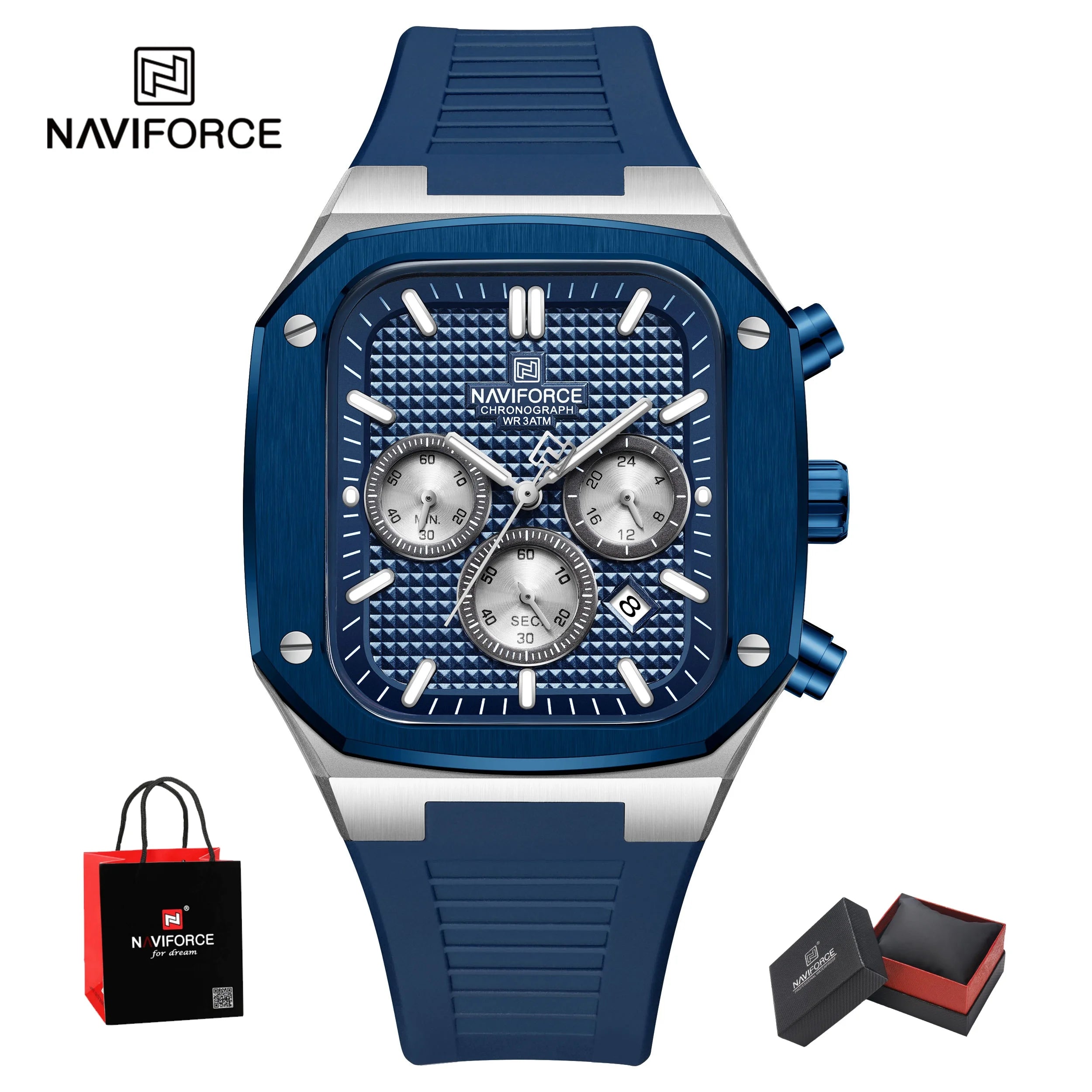 NAVIFORCE Brand New Men's Watches Luxury Date  Luminous Clock Chronograph Quartz Wristwatches Waterproof Relogio Masculino Gifts