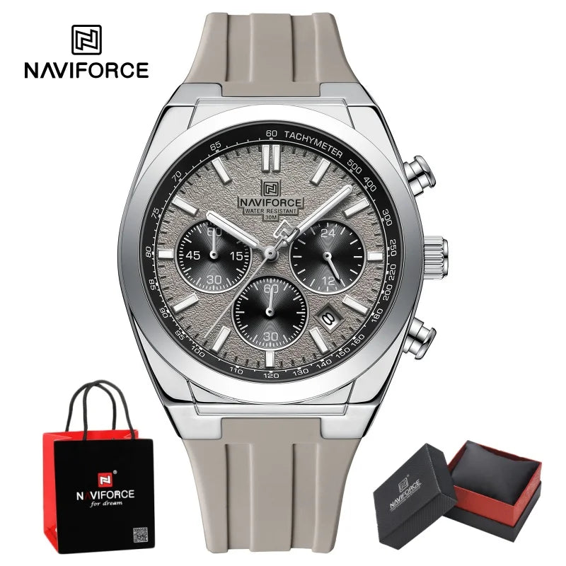 NAVIFORCE Man's Watch Quartz Chronograph 24 Hours Date Display Waterproof Male Fashion Luxury Business Sport Wristwatch Gift Box