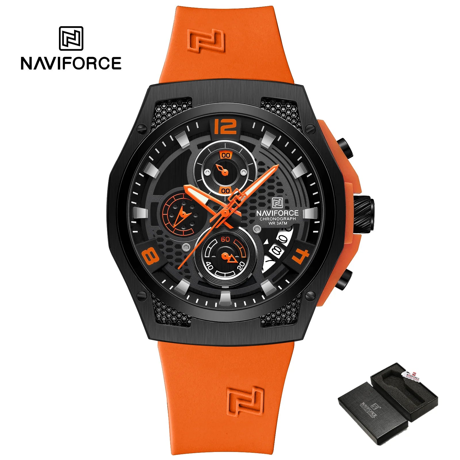 NAVIFORCE 2024 Larger Dial Men Military Watches Male High-end Quartz Calendar Fashion Design Wrist Watches PU Waterproof Clock