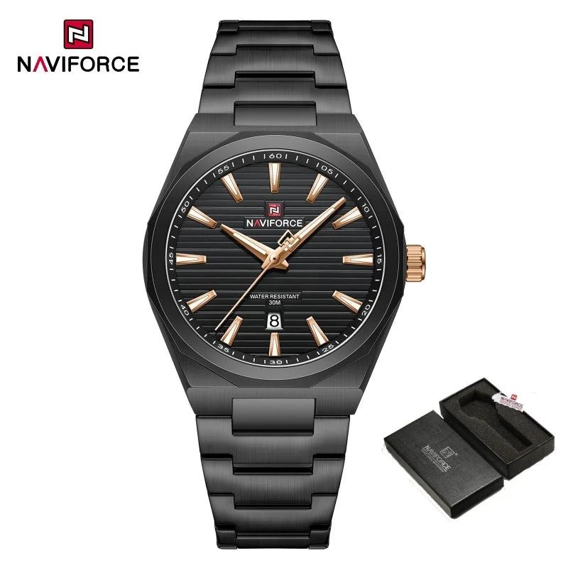 NAVIFORCE Fashion Waterproof Quartz Wristwatch Luminous Point Men Watch Date Display Sports Clock Man Watches Relogio Masculino