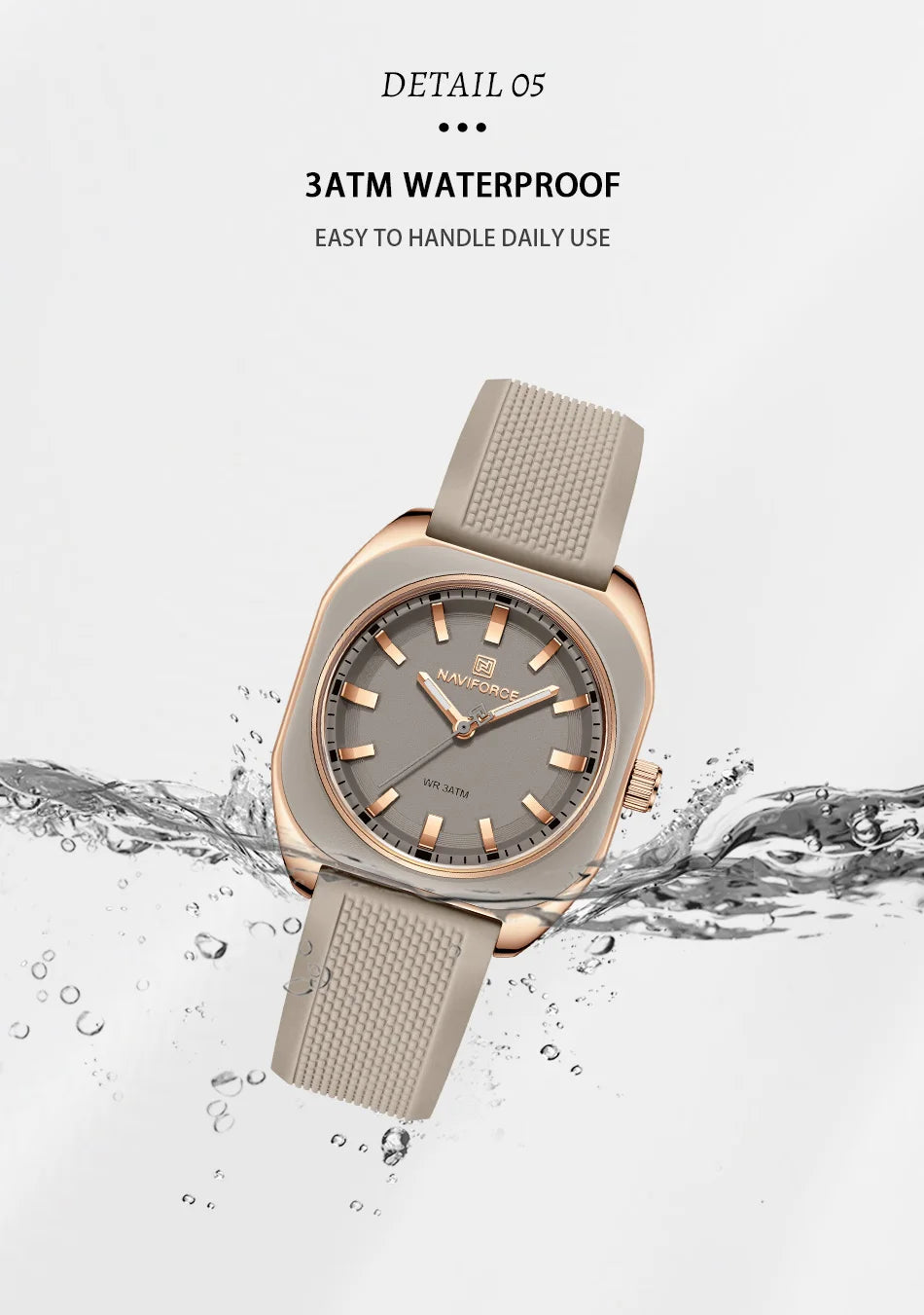 NAVIFORCE Simple Women Watches Luxury Design Silicone Watch Ladies Quartz Wristwatch Womens Polygon Dial Luminous Reloj Mujer