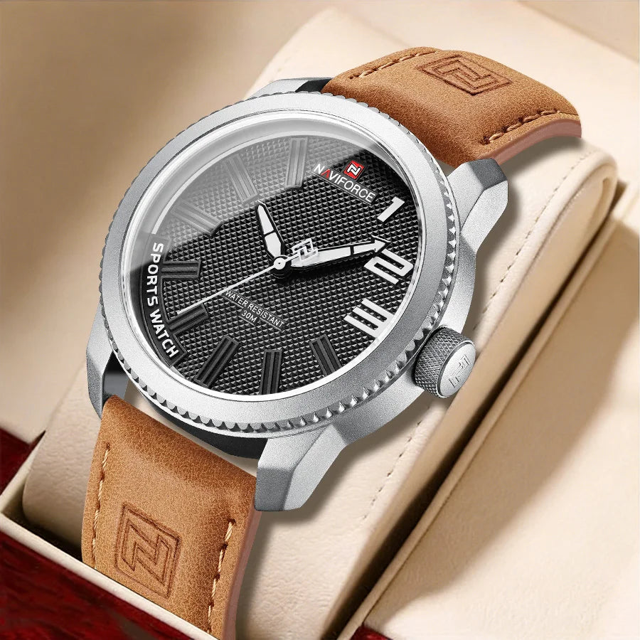 100% Original NAVIFORCE Watch For Men 2022 New Quartz Sport Waterproof Clock Fashion Luxury High Quality Male Leather Wrist Watc