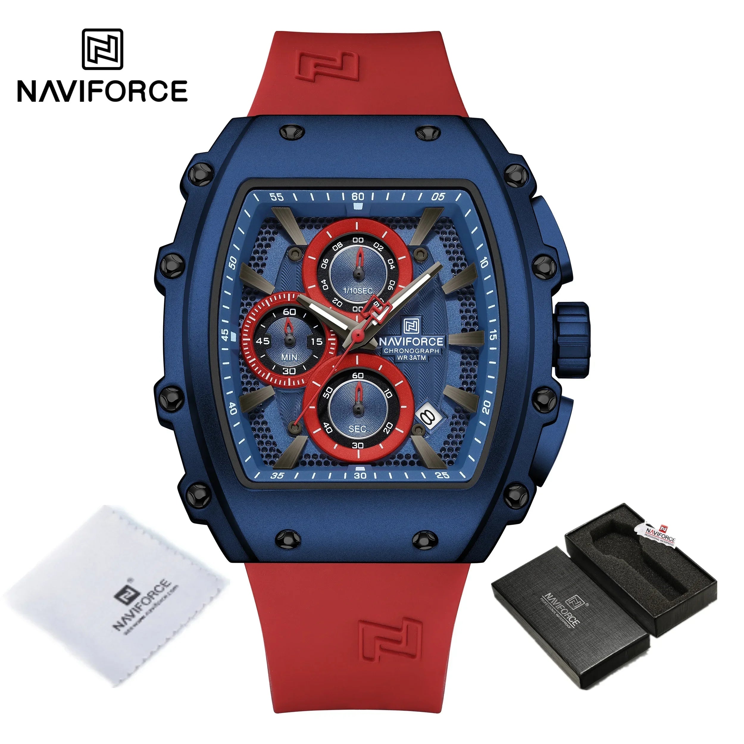 NAVIFORCE Luxury Men's Watch Quartz 30M Waterproof Chronograph Bucket with Night Light Display Sports Business Relogio Masculino