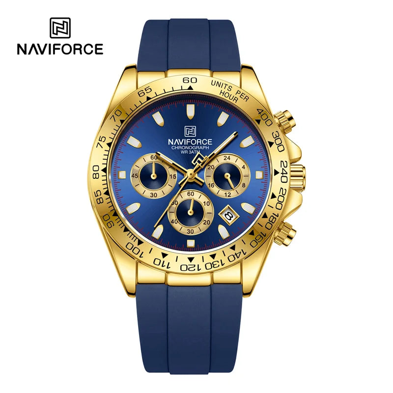 NAVIFORCE Men's Sport Watch Silicone Band Luminous Muti Chronograph Casual Wristwatch Relogio Masculino Male Gift with 2025 Mode
