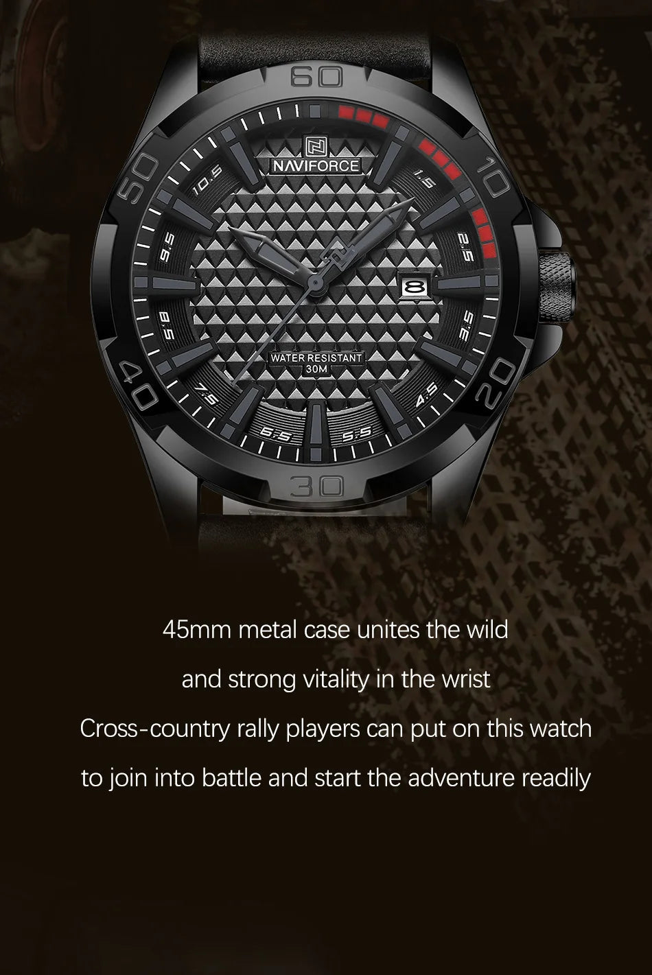Top Brand NAVIFORCE Male Fashion Luxury WristWatch Men Quartz Watch Sports Shockproof Waterproof Leather Casual Package Gifts