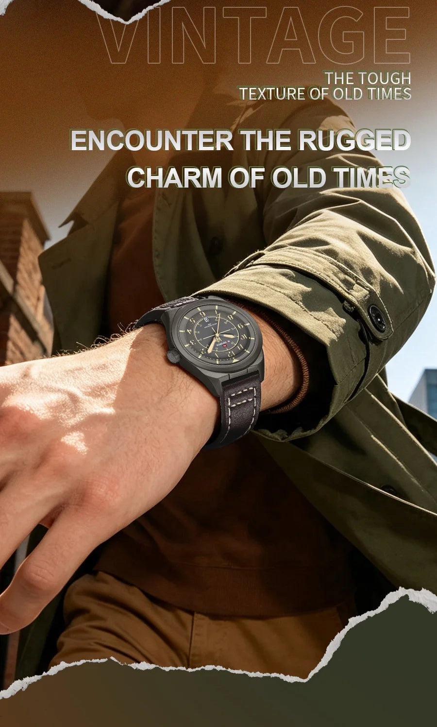 NAVIFORCE New Men Retro Quartz Watch Calendar 30M Waterproof Leather Strap Male Simple Trendy Mature Business Wristwatch NF9281L