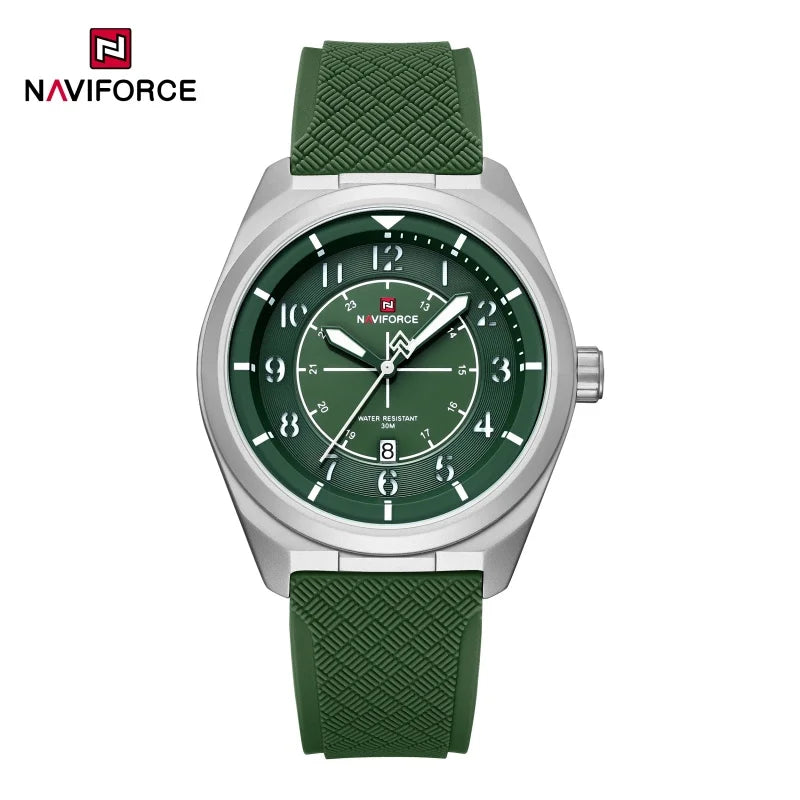 NAVIFORCE Man's Watch 30M Water Resistant Quartz Calendar Silicone Strap Luminous Casual Sports Hot Fashion Male Wristwatch Gift