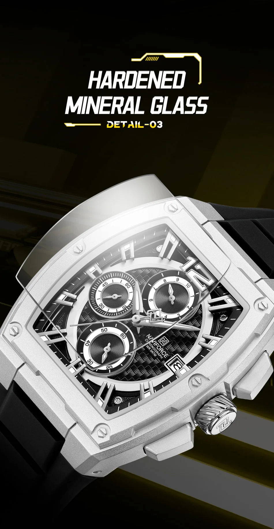 NAVIFORCE Watch for Men Waterproof Luxury Business Sport Casual Wristwatch Clock Mens Multifunction Chronograph Silicone Watches