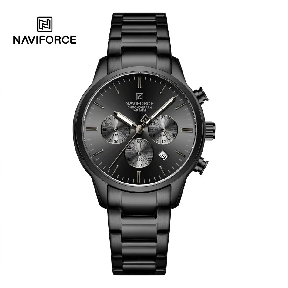 Mens Watches NAVIFORCE Fashion Luxury 30M Waterproof Date Display Quartz Watch Man Fashion Steel Band Sport WristWatch Men Clock