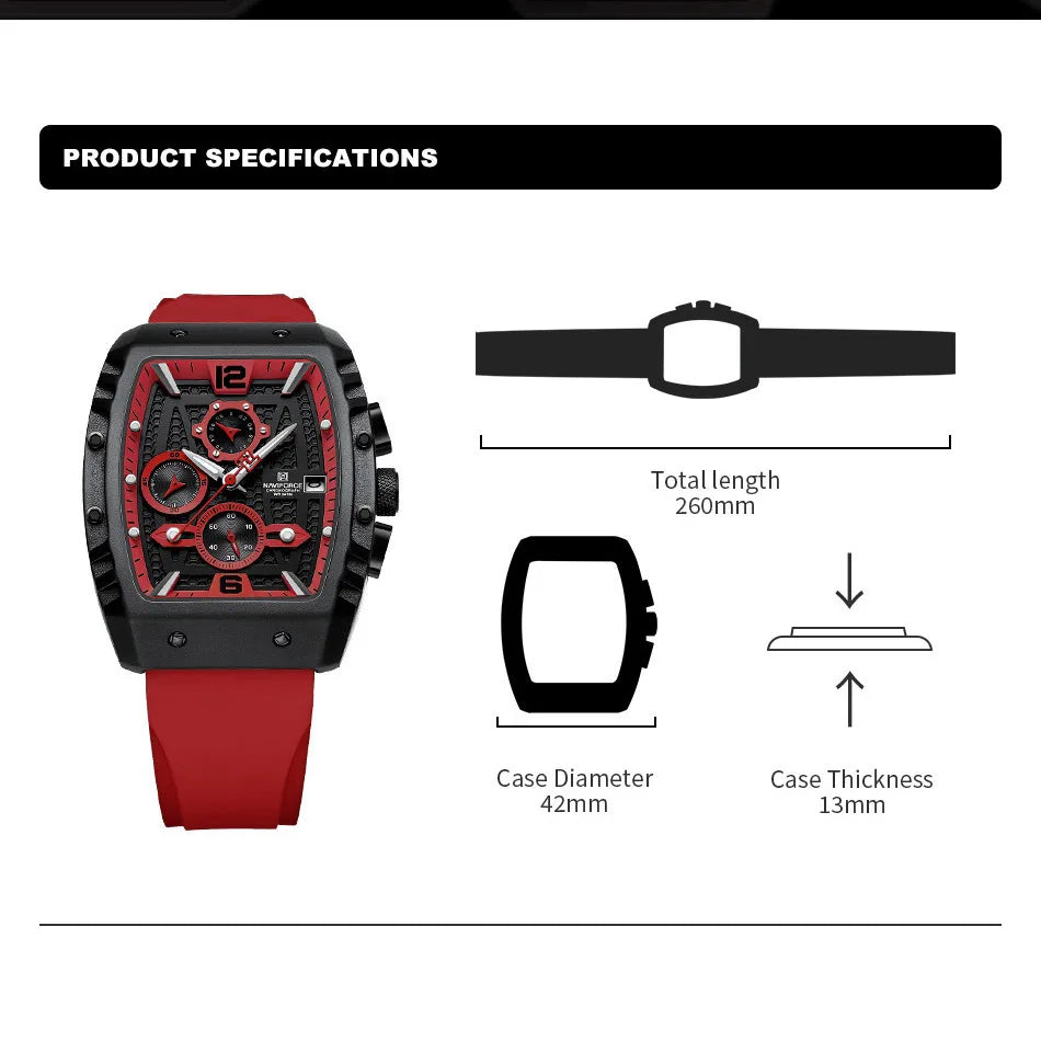 2023 Top Brand NAVIFORCE New Men's Luxury Watches Casual Sport Quartz Wristwatches Business Male Waterproof Chronograph Clock