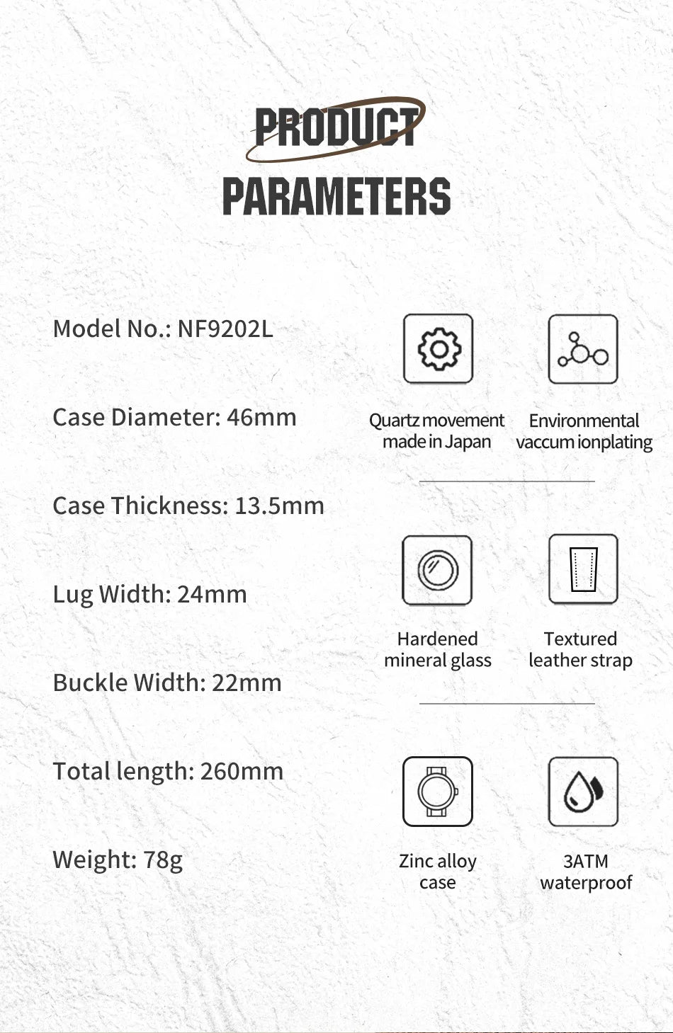 NAVIFORCE Man's Simple Fashion Quartz Watch Waterproof Soft PU Strap Mature Male Outdoor Daily Wear Sports Wristwatch Gifts Box