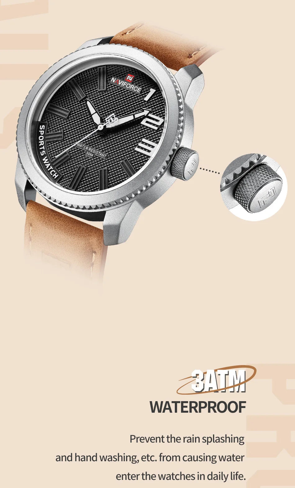 100% Original NAVIFORCE Watch For Men 2022 New Quartz Sport Waterproof Clock Fashion Luxury High Quality Male Leather Wrist Watc