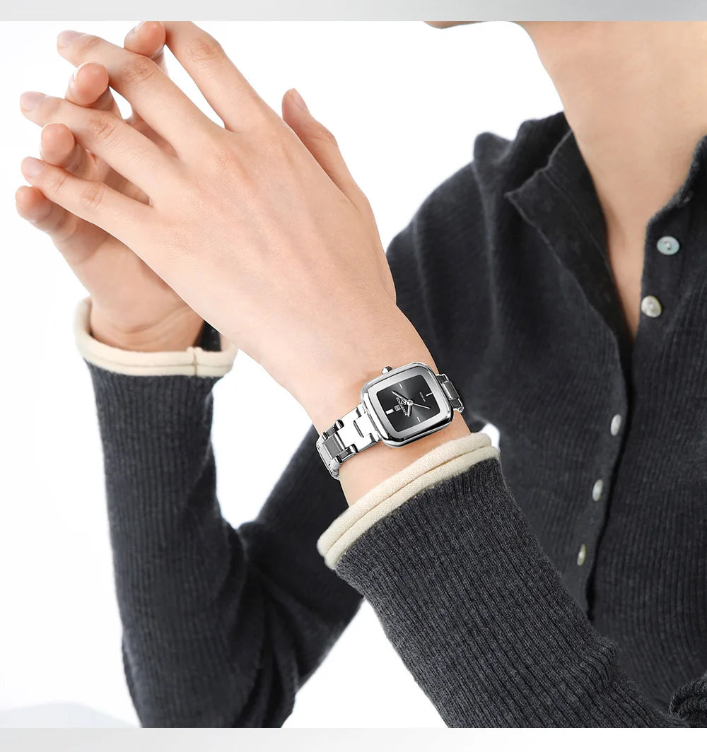 NAVIFORCE Unique Square Watches for Women 30M Waterproof Women's Stainless Steel Watches Sports Fashion Ultra Light Girls' Watch