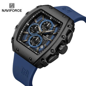 NAVIFORCE Men's Watch Quartz Chronograph Waterproof Date Display Steel Band Hot Business Fashion Casual Sports Male Gifts NF8070