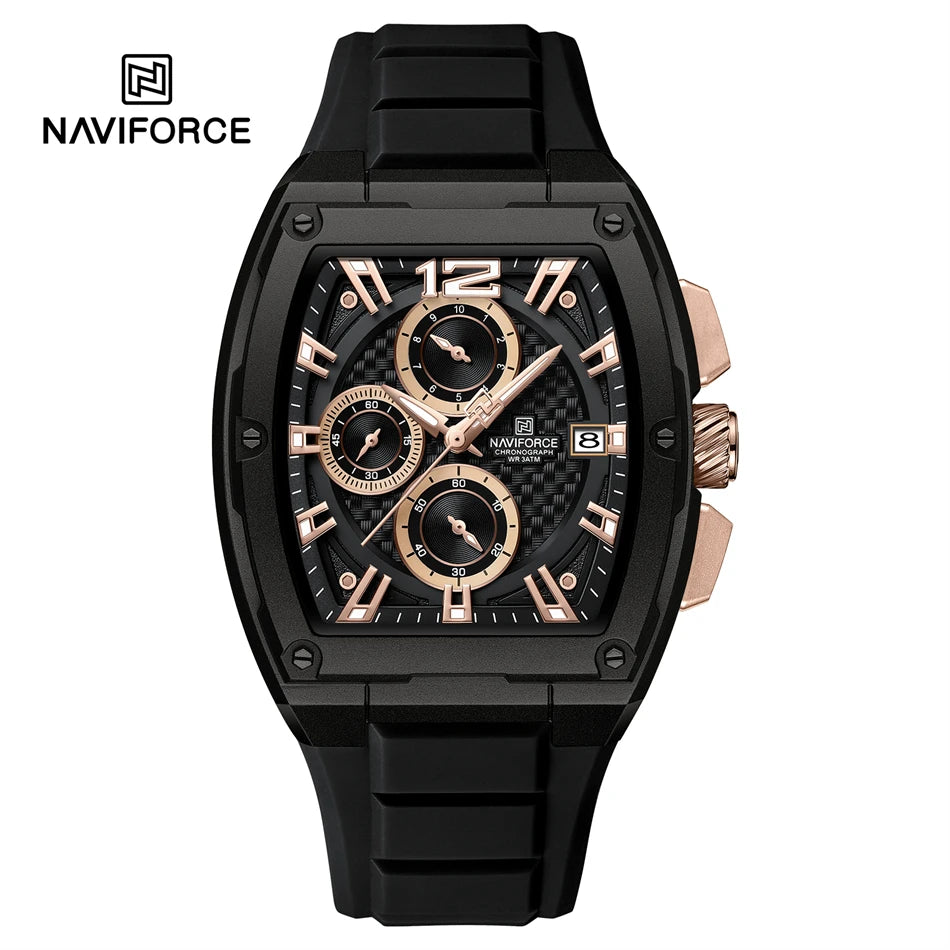 NAVIFORCE Watch for Men Waterproof Luxury Business Sport Casual Wristwatch Clock Mens Multifunction Chronograph Silicone Watches