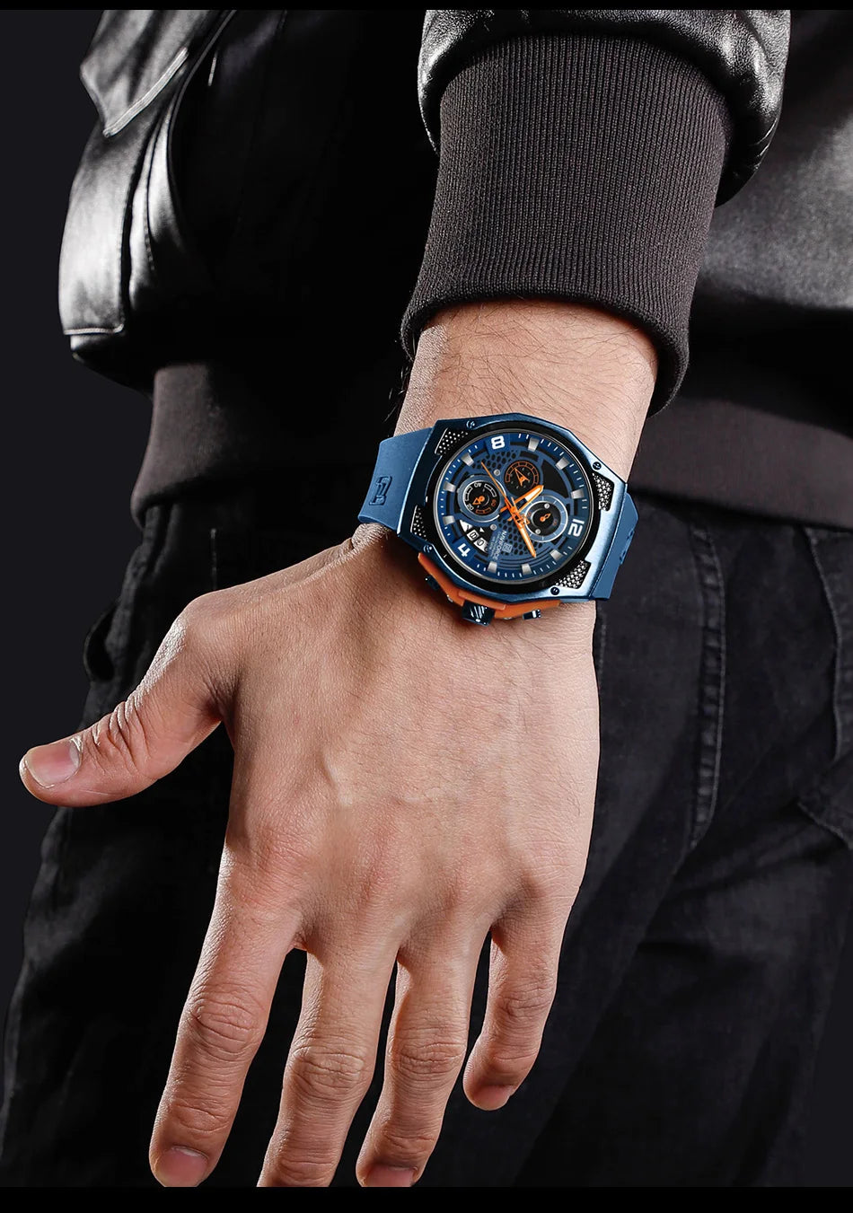 NAVIFORCE Original Watches for Man Silicone Strap Waterproof Men Quartz Wrist Watch Casual Sport Date Display Clock Reloj Hombre