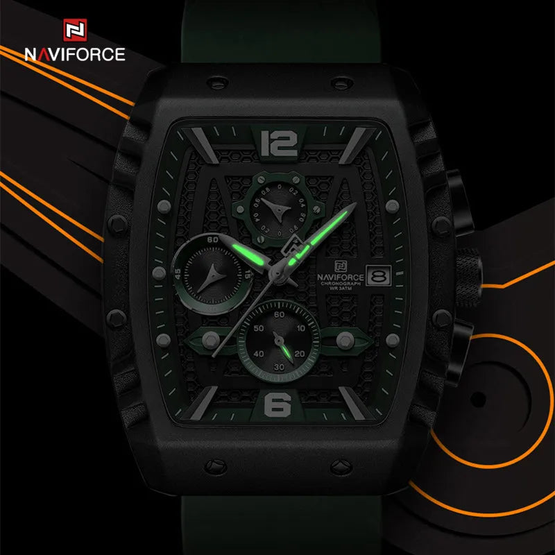 NAVIFORCE Brand 2023 New Men's Watches Luxury Silicone Strap Casual Quartz Wristwatches Sport Waterproof Clock Relogio Masculino