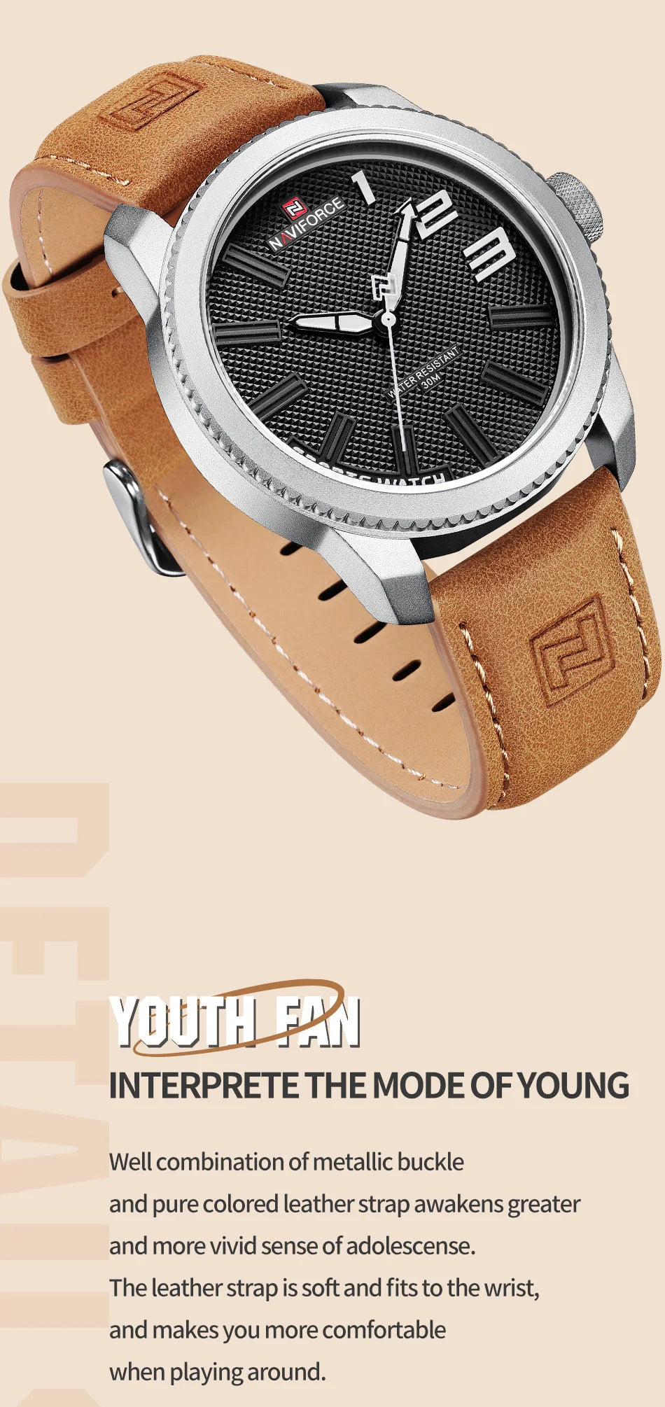 100% Original NAVIFORCE Watch For Men 2022 New Quartz Sport Waterproof Clock Fashion Luxury High Quality Male Leather Wrist Watc