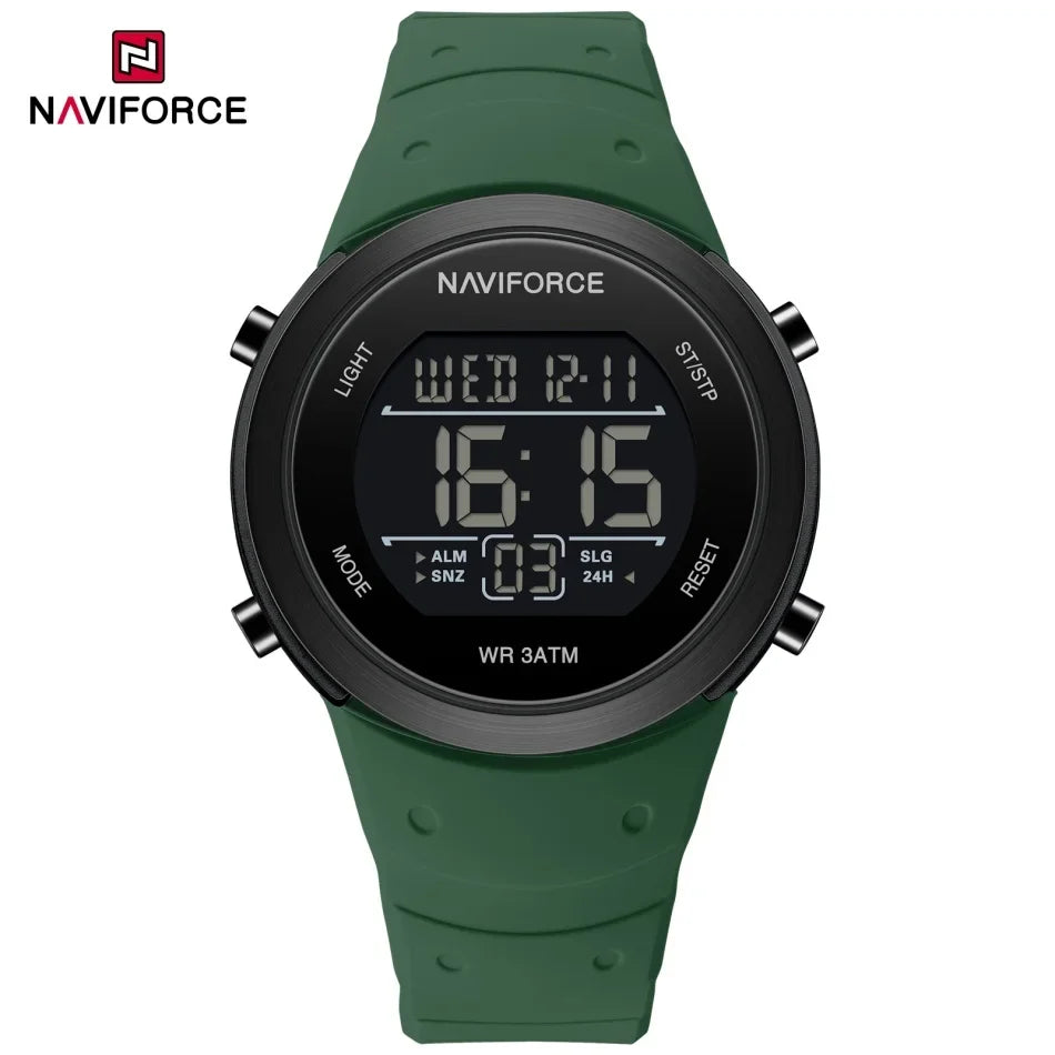 NAVIFORCE Brand Men Watches Luxury Comfortable Silicone Strap Electronic Day and Date Display Clock Waterproof Men Wristwatches
