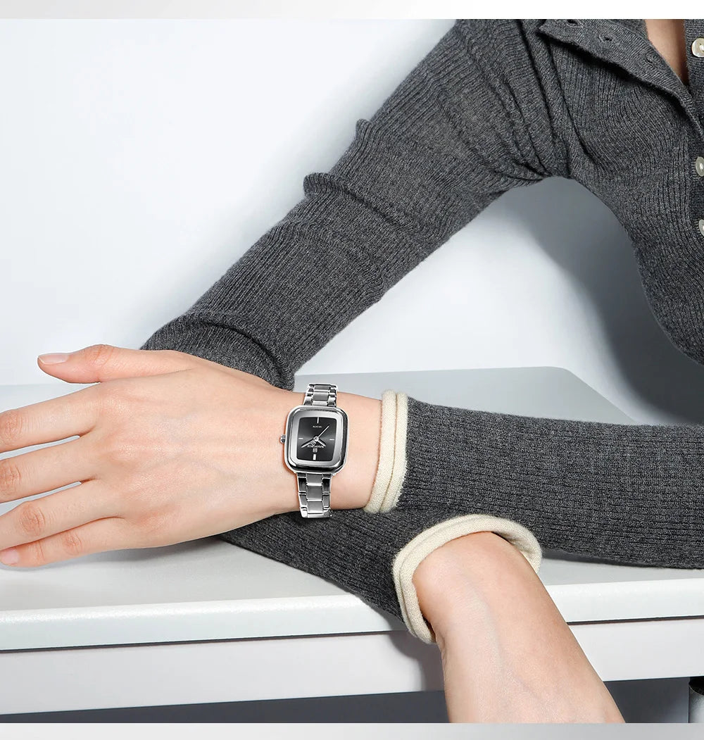 NAVIFORCE Unique Square Watches for Women 30M Waterproof Women's Stainless Steel Watches Sports Fashion Ultra Light Girls' Watch