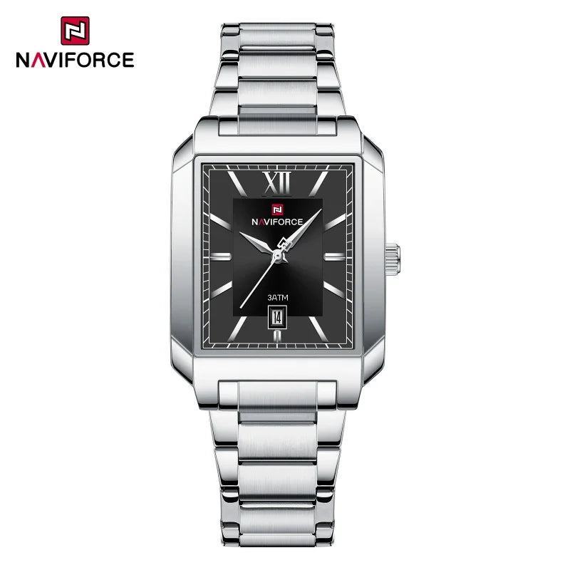 NAVIFORCE Luxury Couple Watch Stainless Steel Lover's Date Watches Quartz WristWatch For Women Men Simple Waterproof Clock Gift