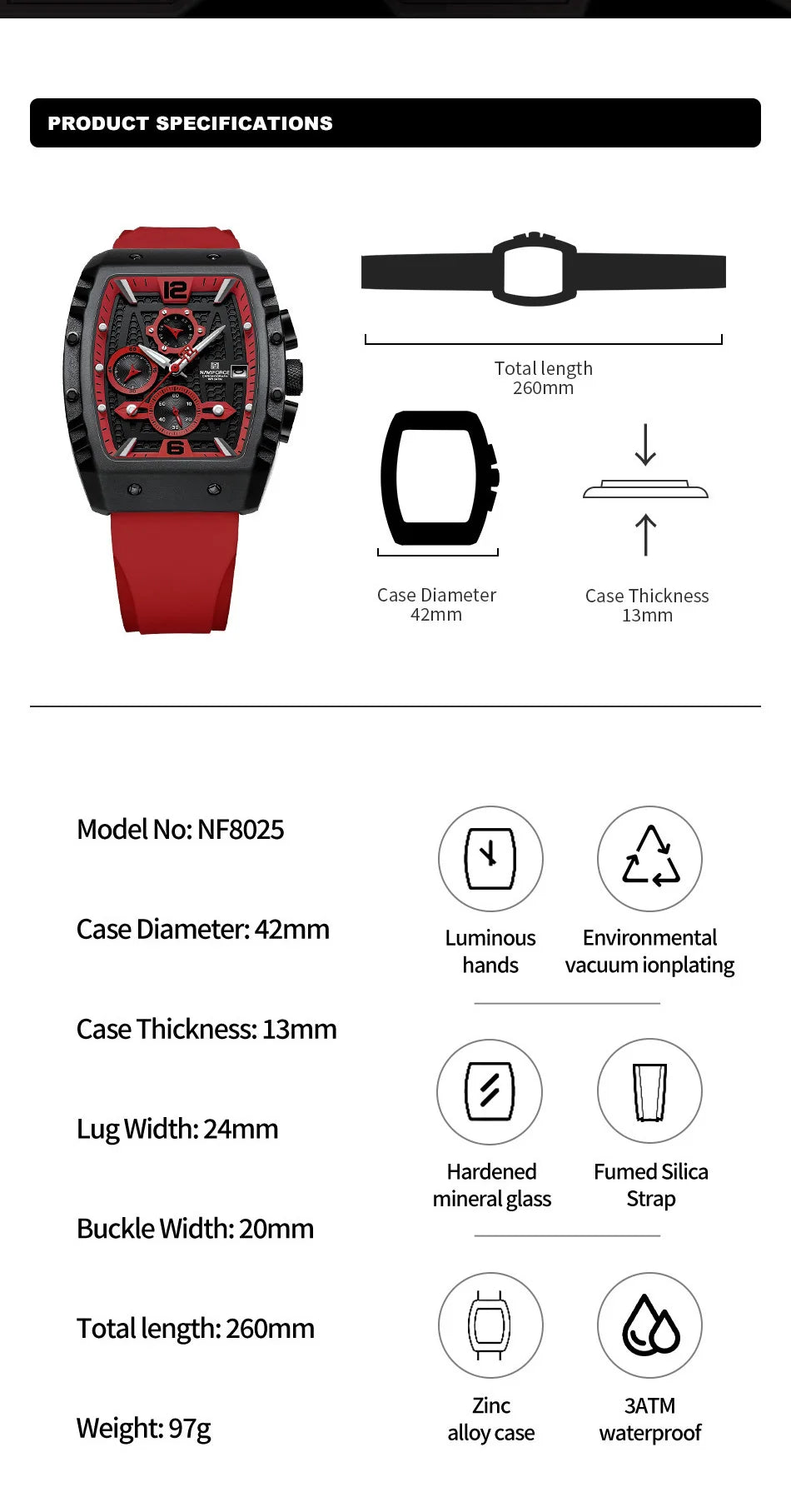2023 Top Brand NAVIFORCE New Men's Luxury Watches Casual Sport Quartz Wristwatches Business Male Waterproof Chronograph Clock