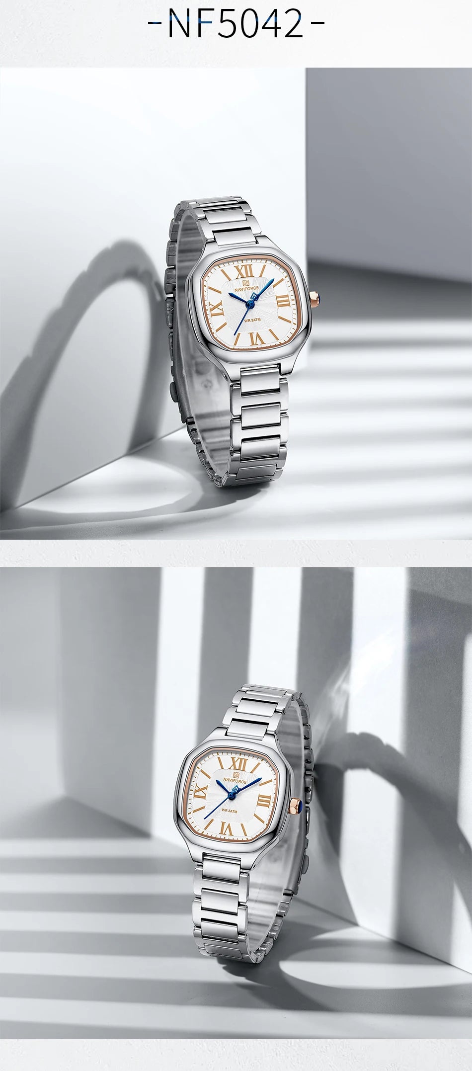 NAVIFORCE Brand Women Watch Stainless Steel Strap Waterproof Personality Fashion Female Quartz Wristwatch Relogio Feminino 2024