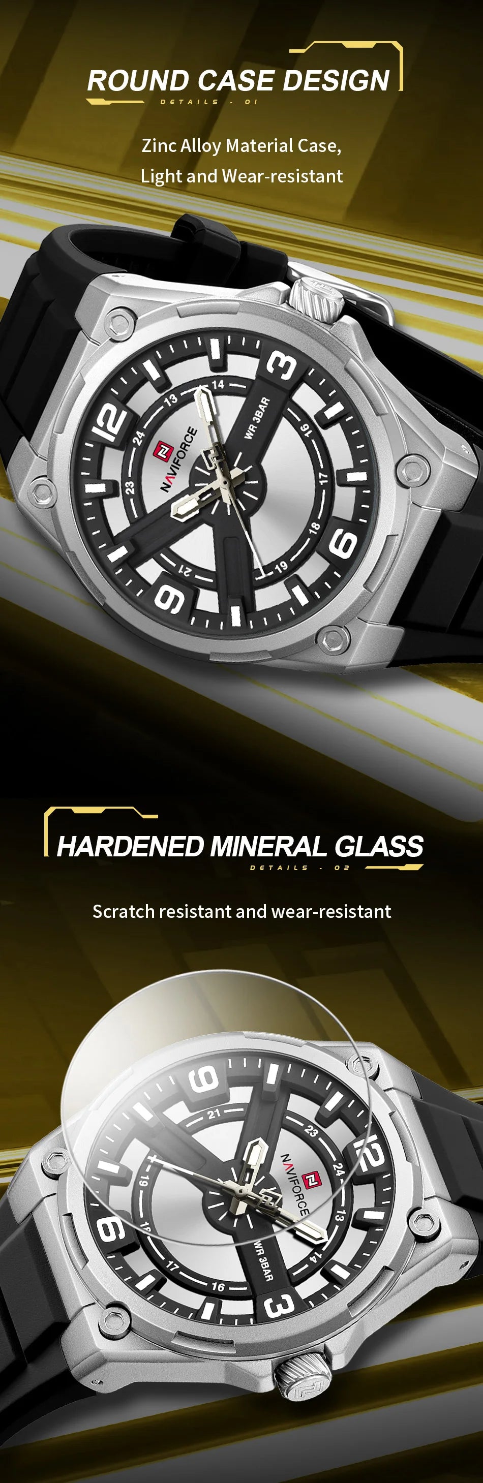 NAVIFOCE Luxury Business Men Watch Sport Men Watch Waterproof Quartz Clock Man Wheel dial WristWatch Relogio Masculino Silicone