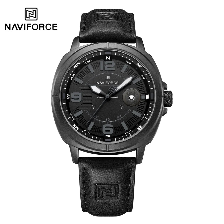 NAVIFORCE New Watches for Men Quartz Calendar 3ATM Waterproof Clocks High Quality PU Strap Male Business Wristwatch Reloj Hombre