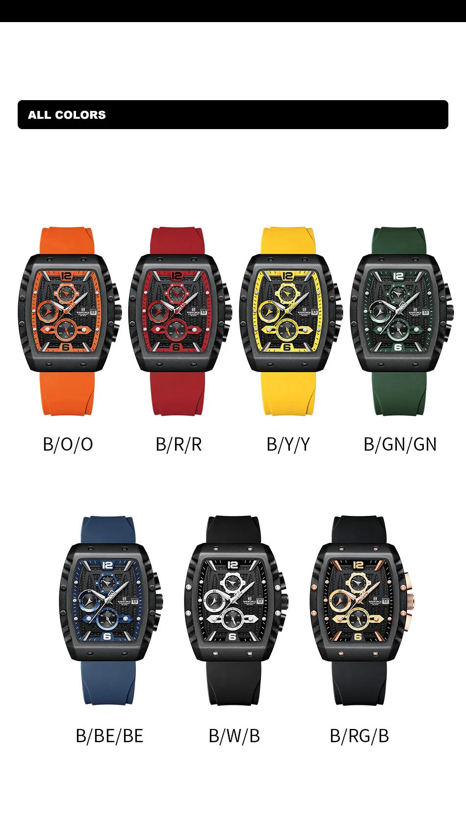2024 Top Brand NAVIFORCE New Men Luxury Watches Chronograph Sport Quartz Wristwatch Waterproof Luminous Date Clock Reloj Hombre