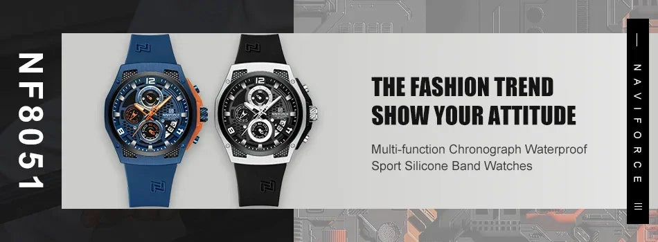 NAVIFORCE Men Quartz Watch Dual Time Date Night Illumination Classic Business Male Clock Luxury Original Waterproof Wristwatch