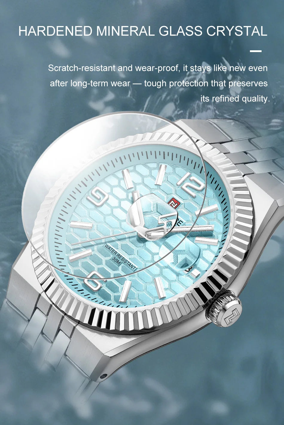 NAVIFORCE Men's Watch Quartz Date Display 30M Waterproof Luminous Stainless Steel Male Trendy Luxury Wristwatch Relogio Masculin