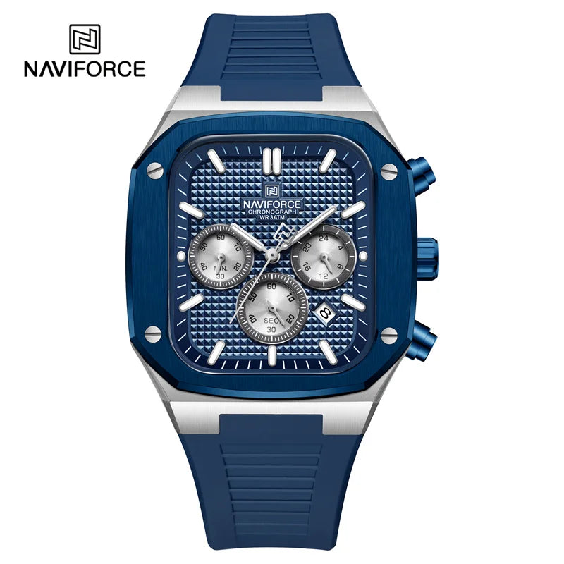 NAVIFORCE Luxury Men Watches Fashion Casual Waterproof Date Quartz Wristwatches Silicone Strap Luminous Clock Relogio Masculino