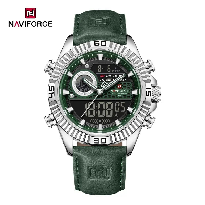 NAVIFORCE Men's Watches Sport Quartz Analog LCD Digital Wristwatch 30m Waterproof Luminous Chronograph Watch for Men Date Clock