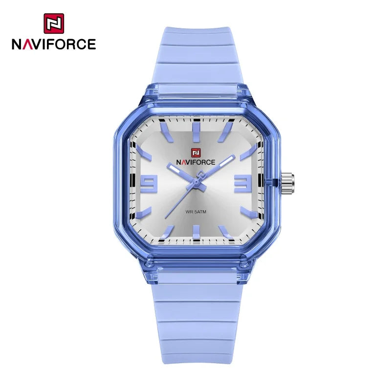 NAVIFORCE Women Polygon Watch Fashion Elegant Watches Display Silicone Strap 5ATM Waterproof Luminous Hand Ladies Gifts Watches