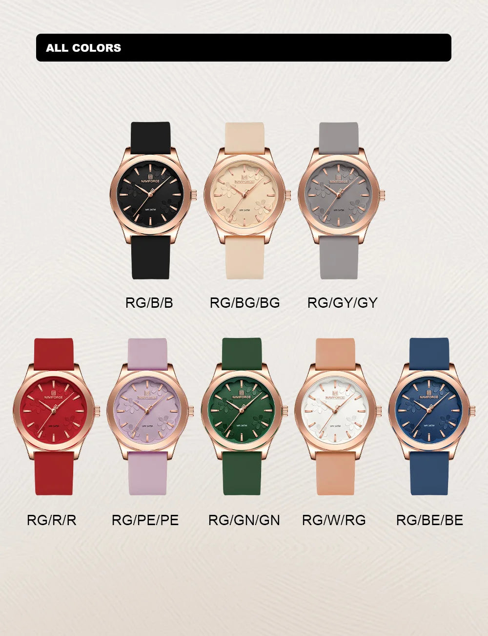 NAVIFORCE Women Simple Fashion Wristwatch Quartz 3ATM Waterproof Comfortable Silicone Strap Female Exquisite Wristwatch Gift Box