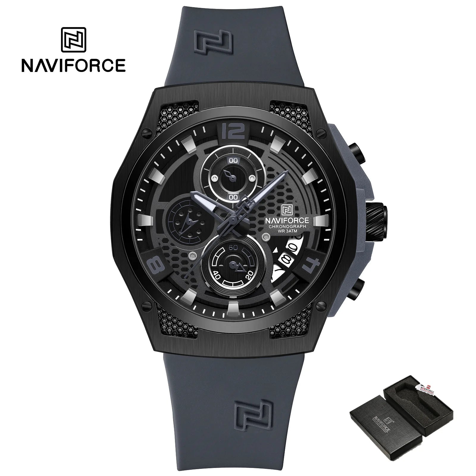 NAVIFORCE 2024 Larger Dial Men Military Watches Male High-end Quartz Calendar Fashion Design Wrist Watches PU Waterproof Clock