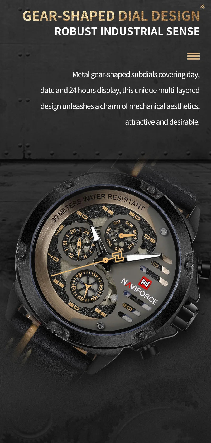 Men's Watches NAVIFORCE Brand Luxury Quartz Watch Man Leather Sport Wristwatches Waterproof Male Clock With Box Set For Sale