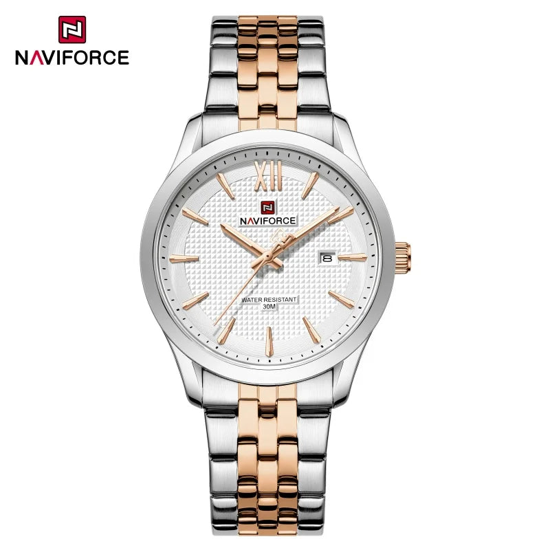 New Style NAVIFORCE Ultra Thin 9mm Minimalist Fashion Quartz Watch for Men Steel Band Auto Date Male Waterproof GIft Wristwatch