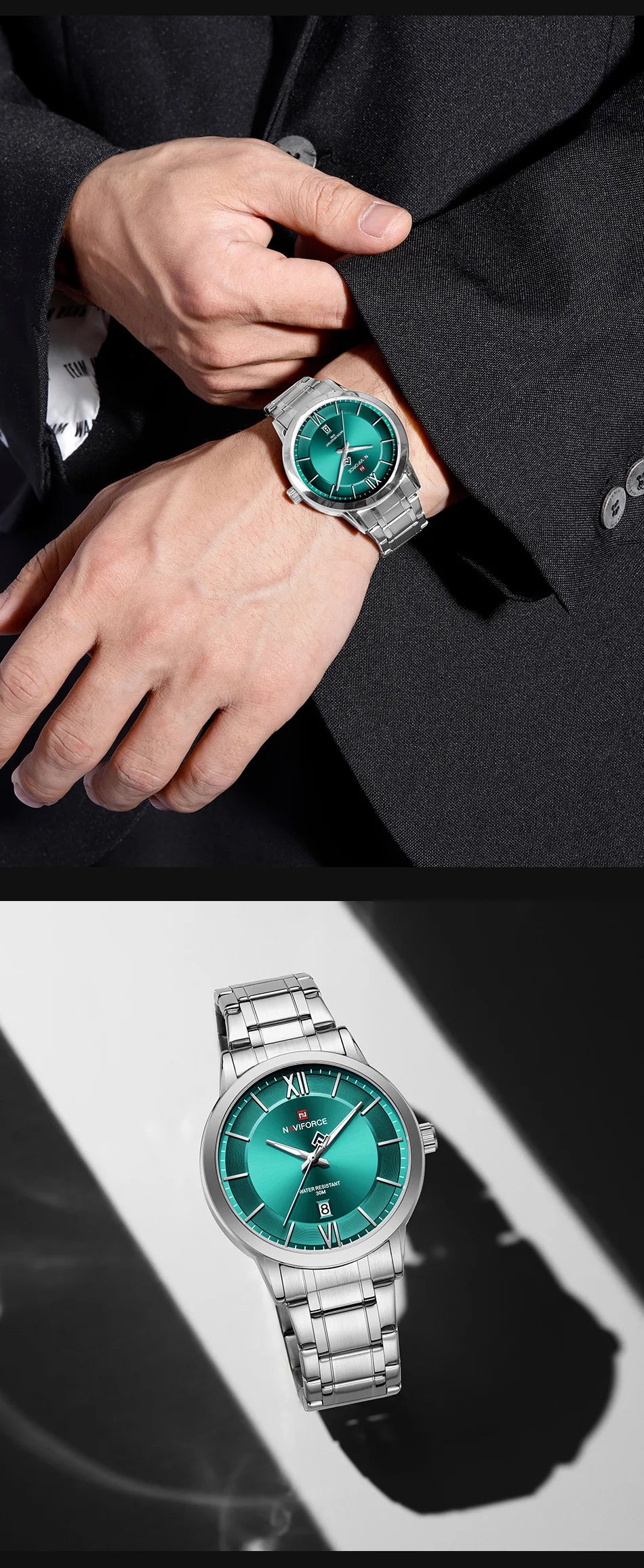 NAVIFORCE Original Watches for Men Quartz Waterproof Calendar Clock Steel Strap Military Luxury Sports Male Wristwatch Gift Box
