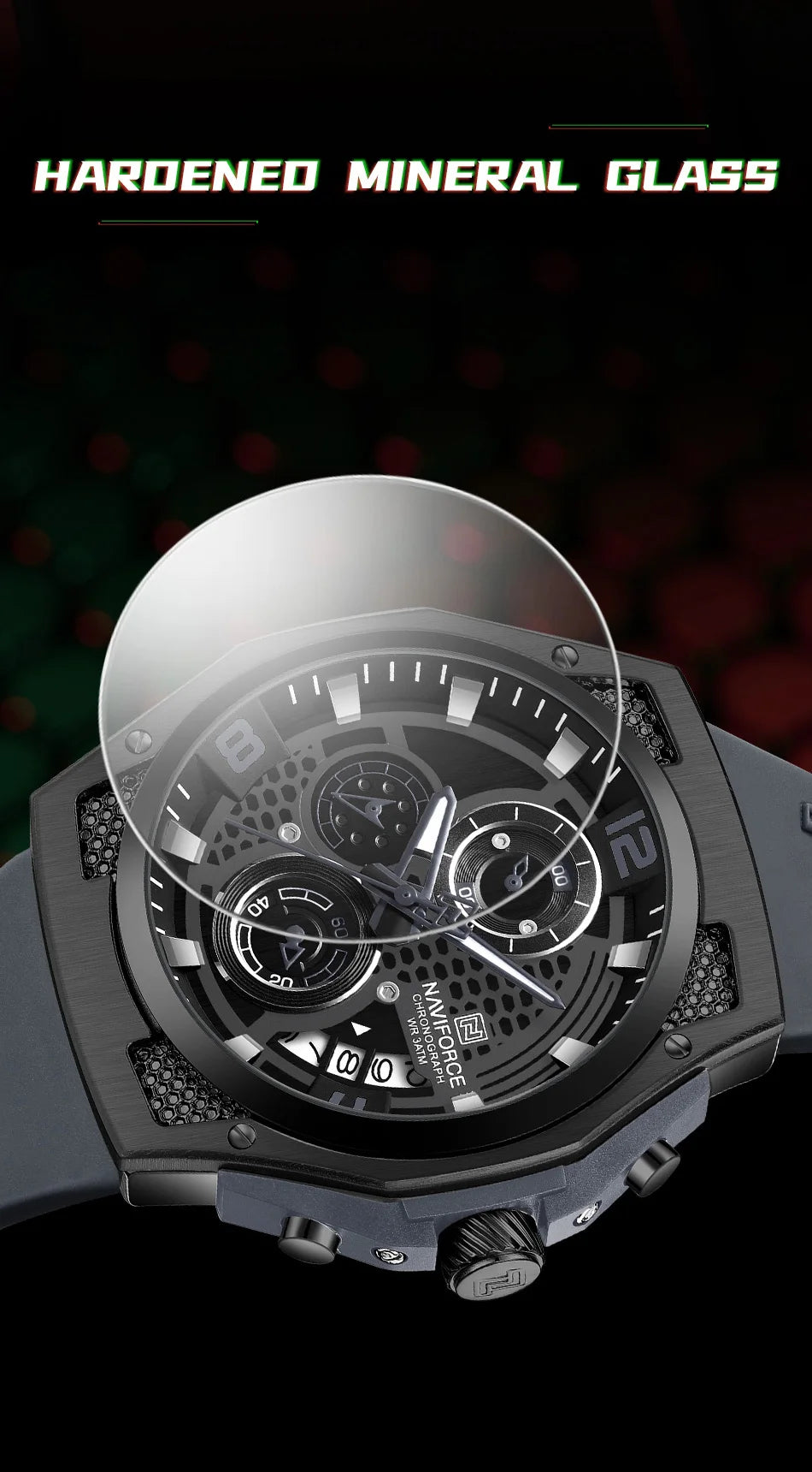 NAVIFORCE 2024 Larger Dial Men Military Watches Male High-end Quartz Calendar Fashion Design Wrist Watches PU Waterproof Clock