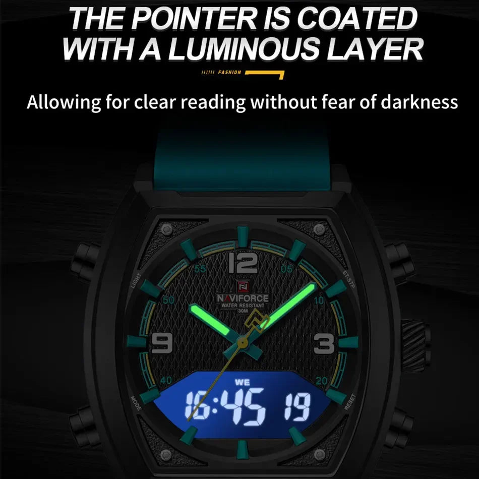 NAVIFORCE Digital Men Military Watch Waterproof Wristwatch Quartz Clock Sports Big Watches Man Dual Display Relogios Masculino