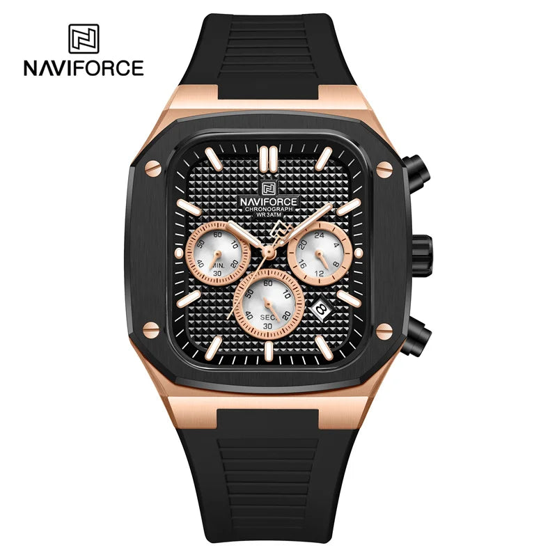 NAVIFORCE Luxury Men Watches Fashion Casual Waterproof Date Quartz Wristwatches Silicone Strap Luminous Clock Relogio Masculino