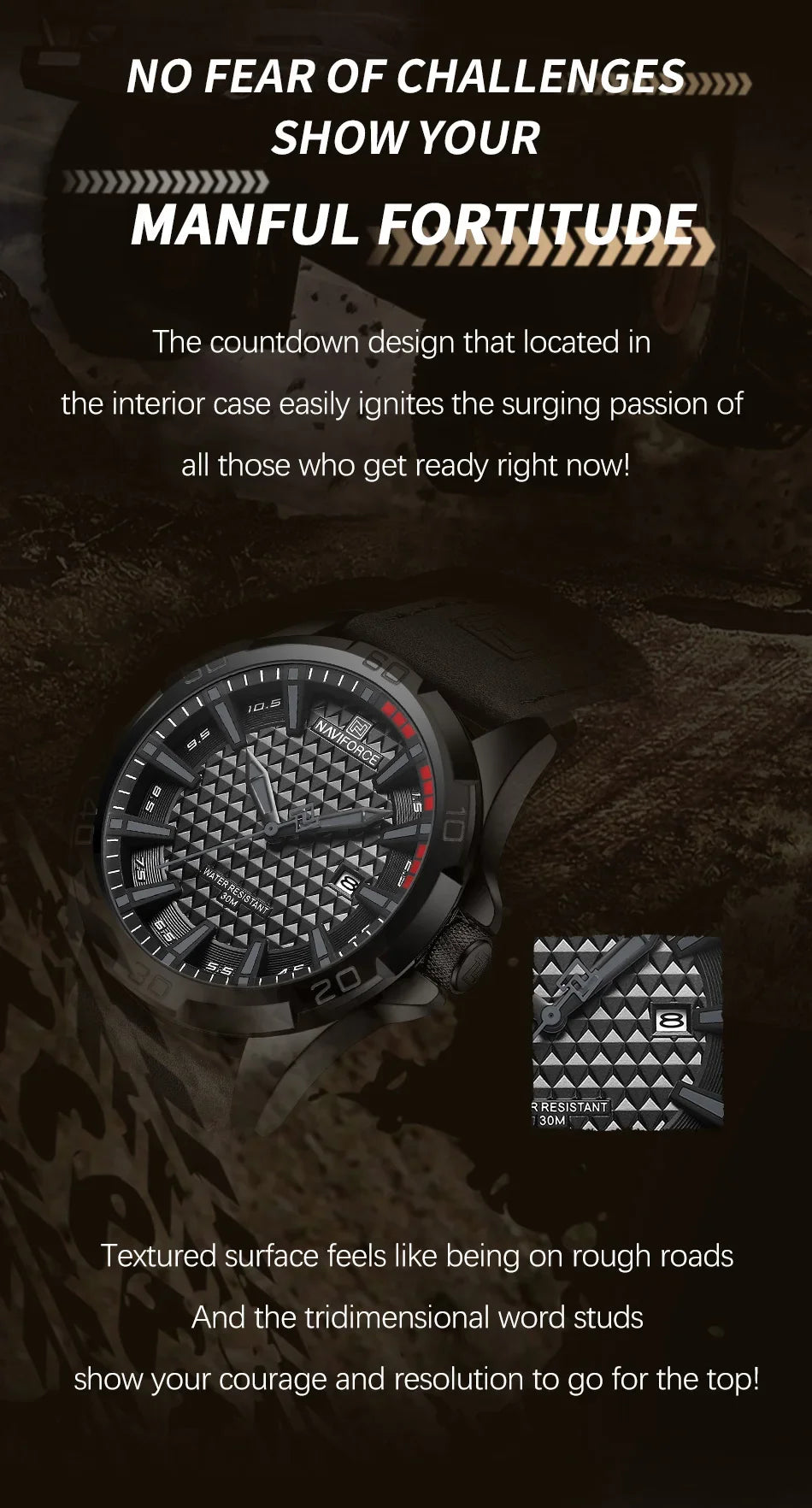 Top Brand NAVIFORCE Male Fashion Luxury WristWatch Men Quartz Watch Sports Shockproof Waterproof Leather Casual Package Gifts