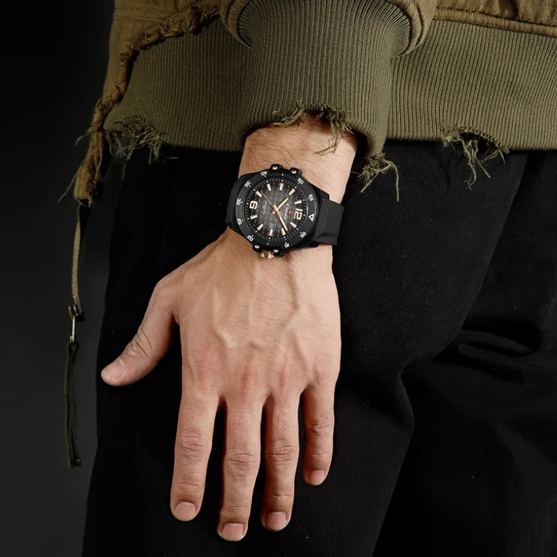 Original Brand NAVIFORCE Fashion Men's Watches Luxury Quartz Sport Silicone Band Wristwatch Waterproof Luminous Clock Male Gift
