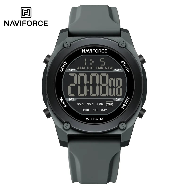 NAVIFORCE Men Digital Watch Sports Fashion Watches Waterproof 50M Man HD Electronic Screen Student Cool Alarm Display Wristwatch