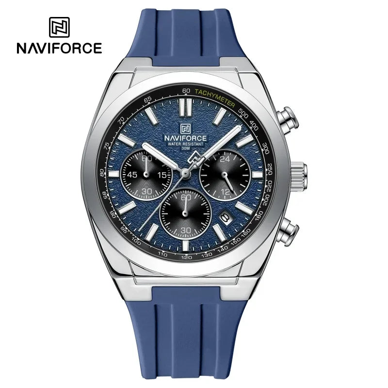 NAVIFORCE Brand Men's Fashion Luxury Quartz Wristwatches Sports 24 Hours and Date Display Waterproof Chronograph Clock Male Gift