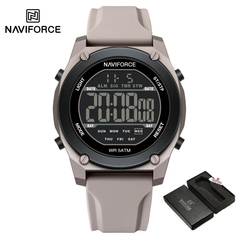 NAVIFORCE Men Digital Watch Sports Fashion Watches Waterproof 50M Man HD Electronic Screen Student Cool Alarm Display Wristwatch